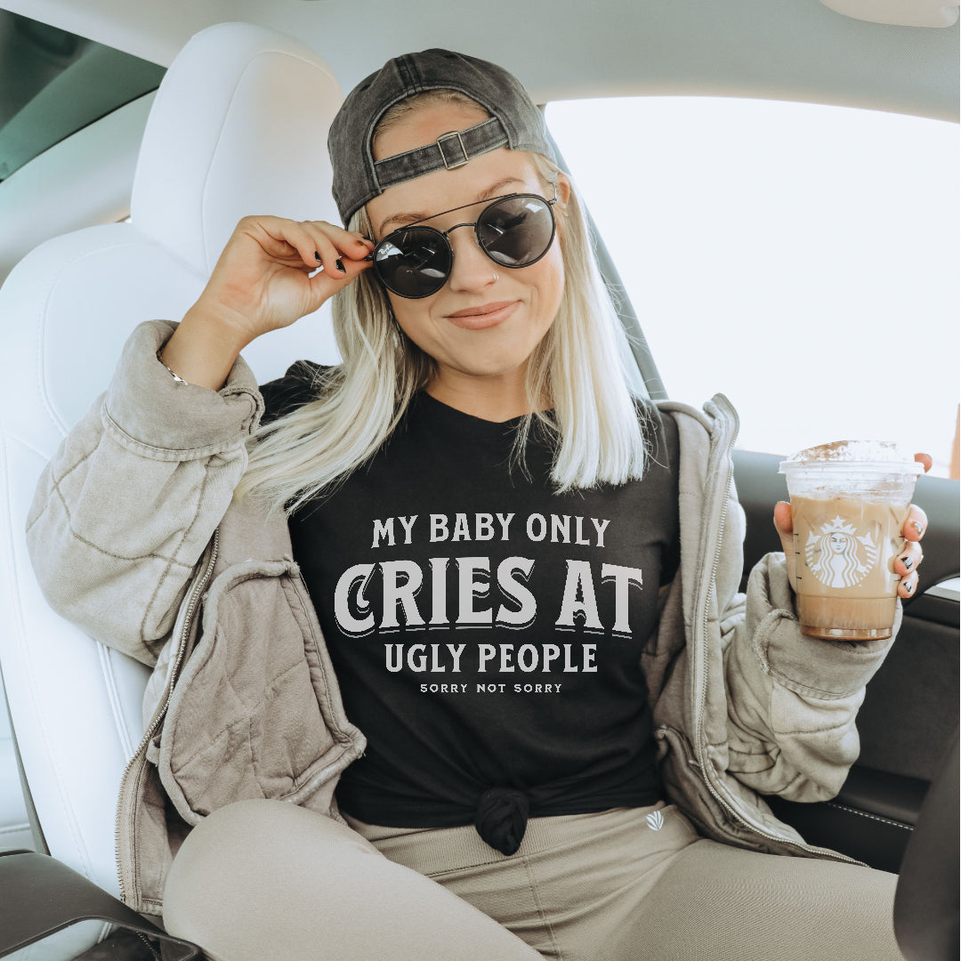 My Baby Only Cries at Ugly People Premium Tee