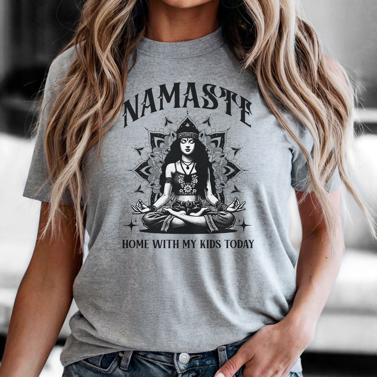 Namaste Home With My Kids Today Premium Tee
